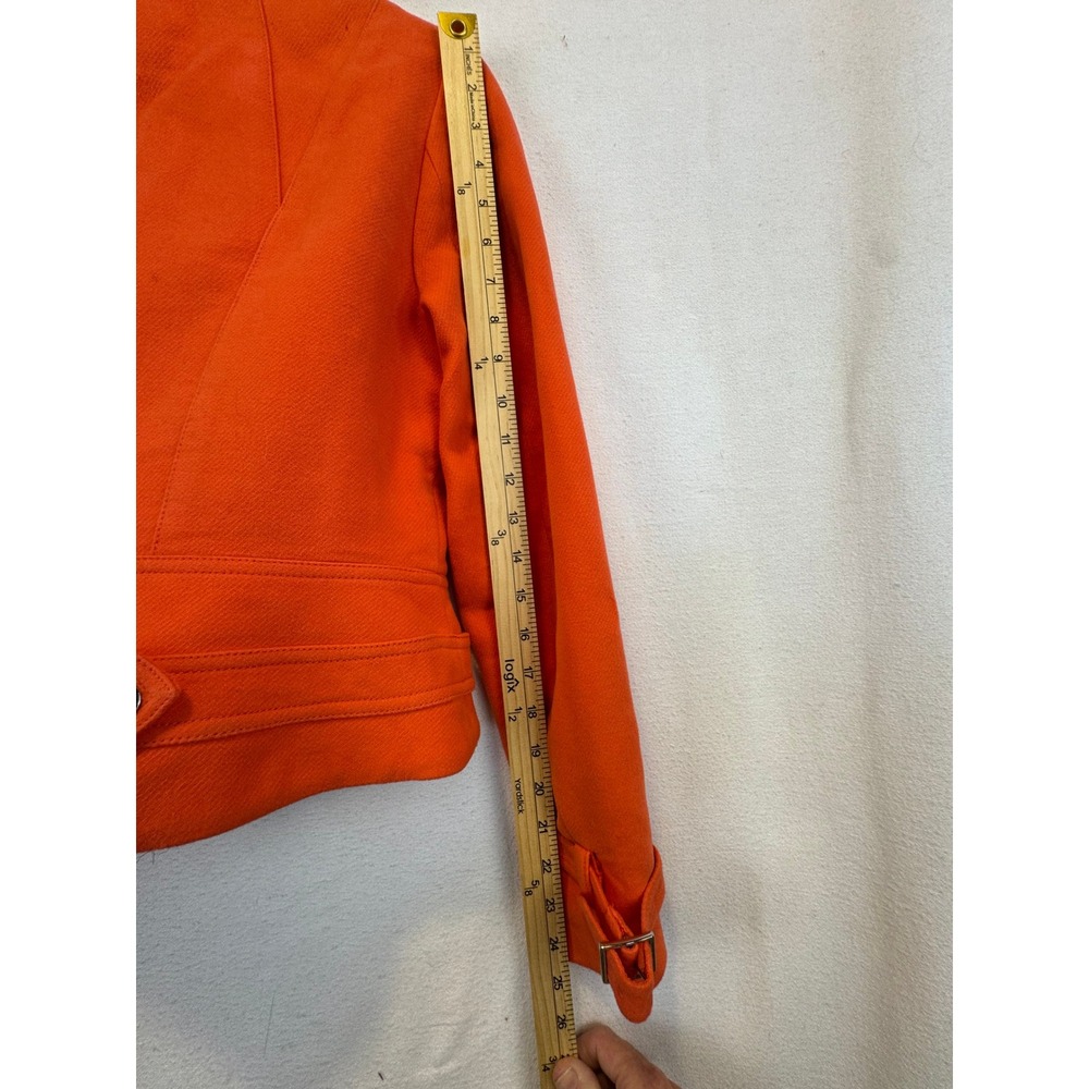 Etcetera Jacket Coral Moto Asymmetrical Zip Cotton Twill Biker Coat 6 - Picture 7 of 14